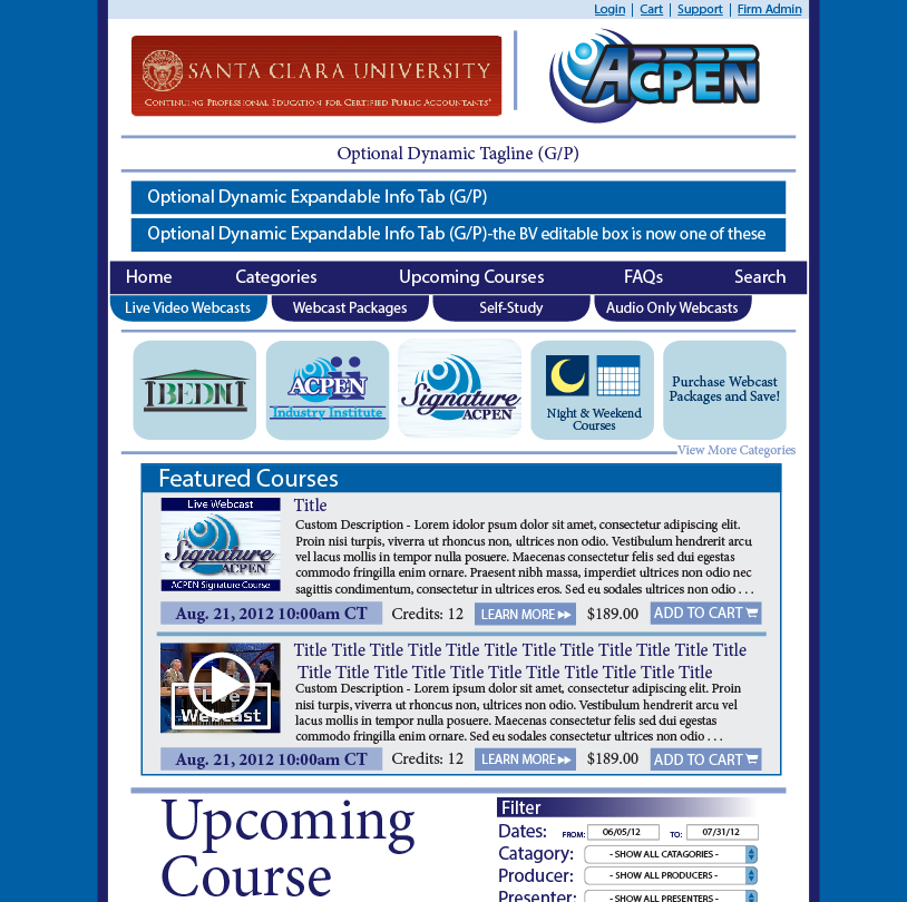 ACPEN Catalog home page.